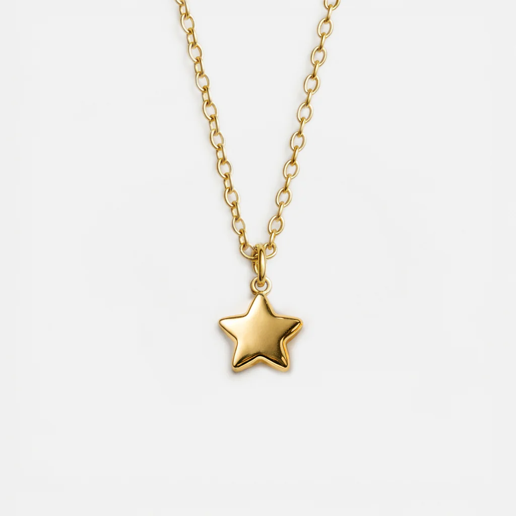 Mini collier étoile dorée en acier inoxydable
