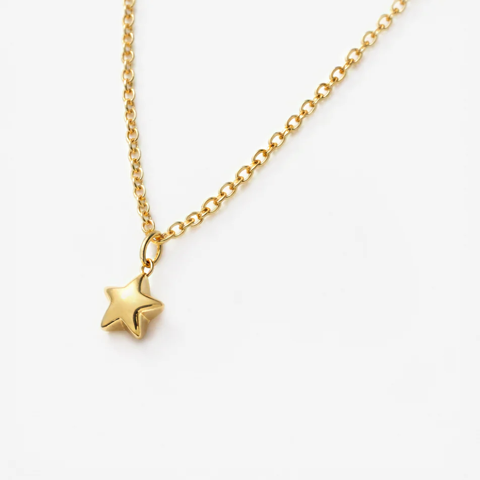 Mini collier étoile dorée en acier inoxydable - Image 2