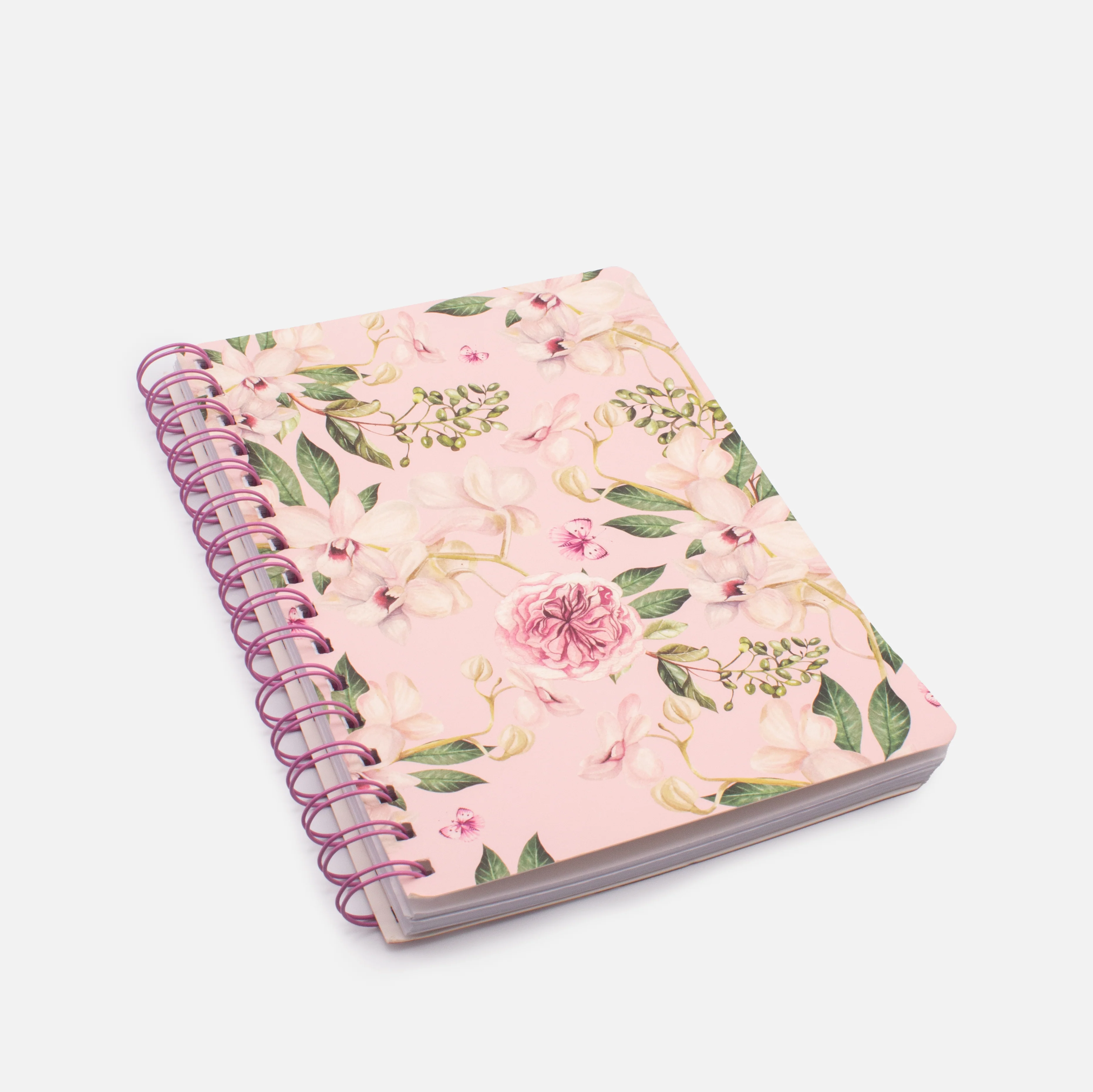 Petit carnet de notes rose avec fleurs - Image 2
