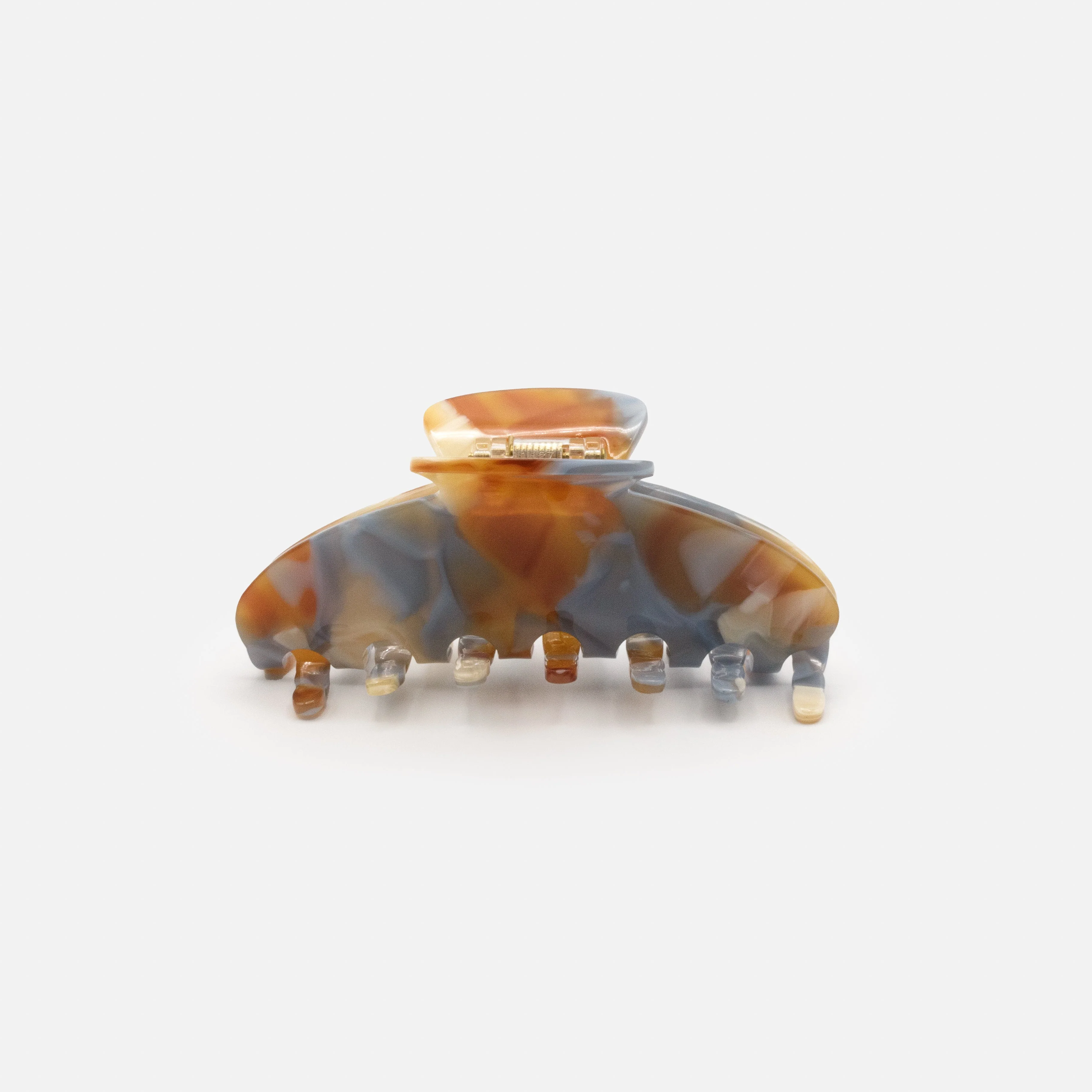 Pince bleu pâle, caramel & ivoire en plastique au fini lustré - Image 2