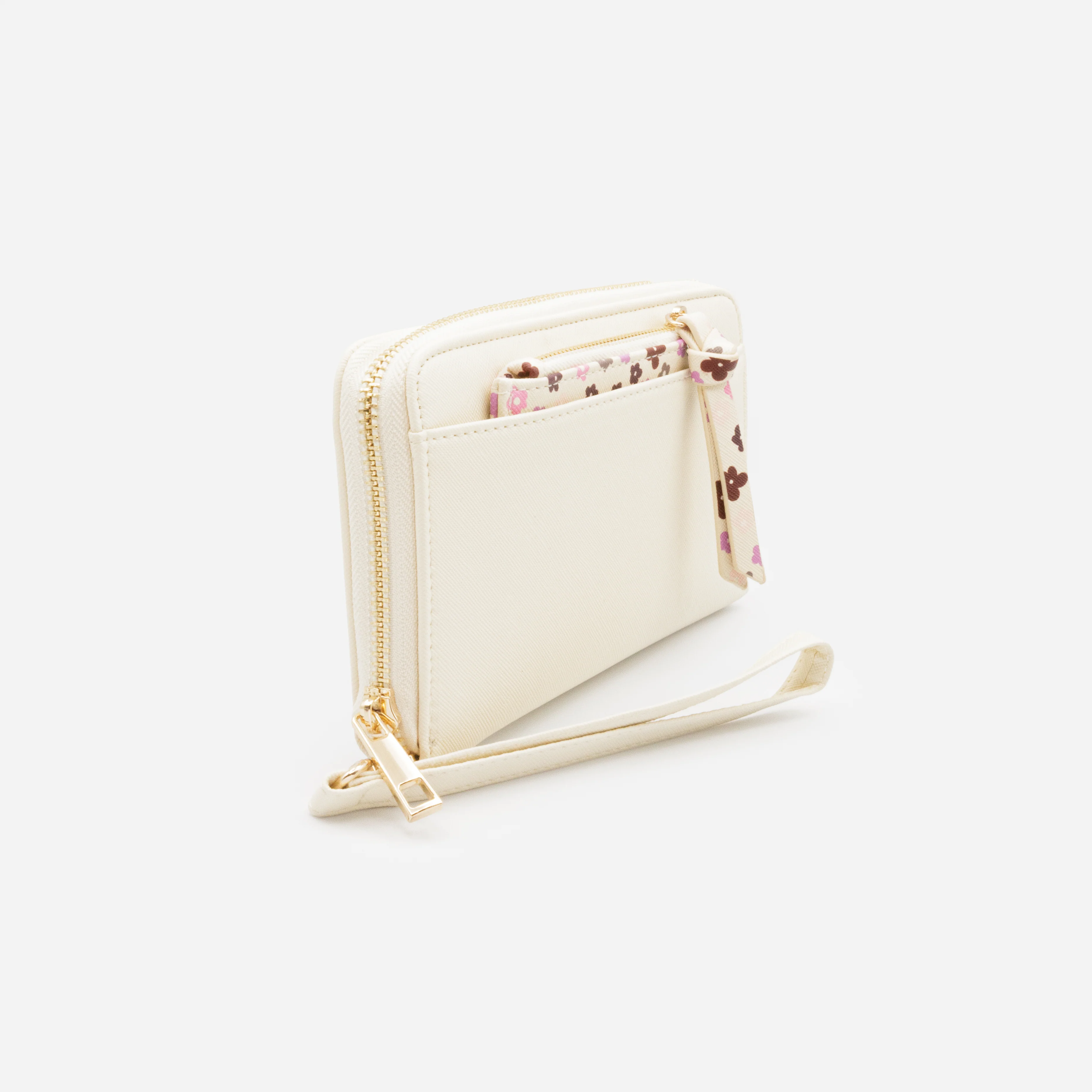 Portefeuille ivoire avec pochette amovible fleurie - Image 2