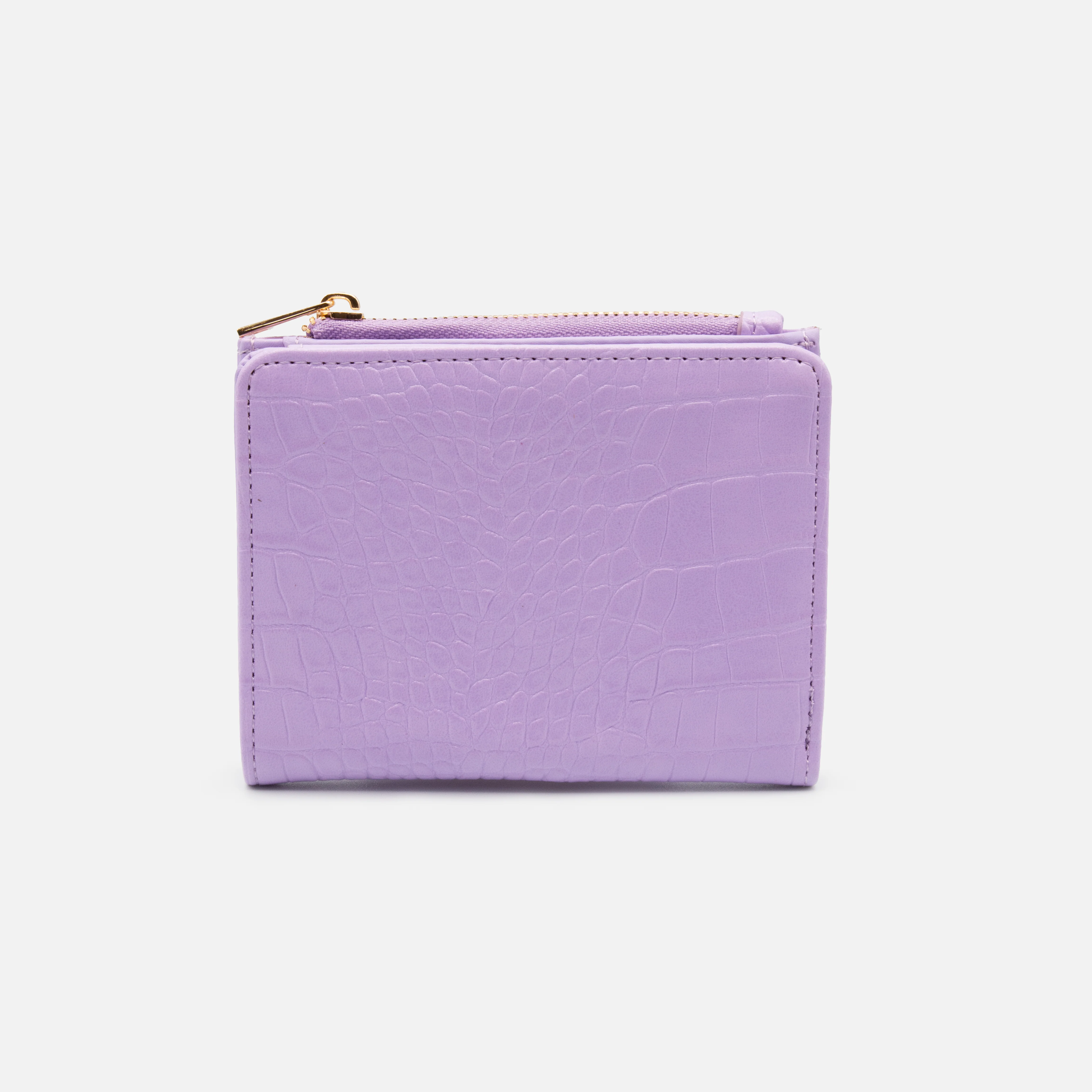 Portefeuille lilas motif peau de crocodile