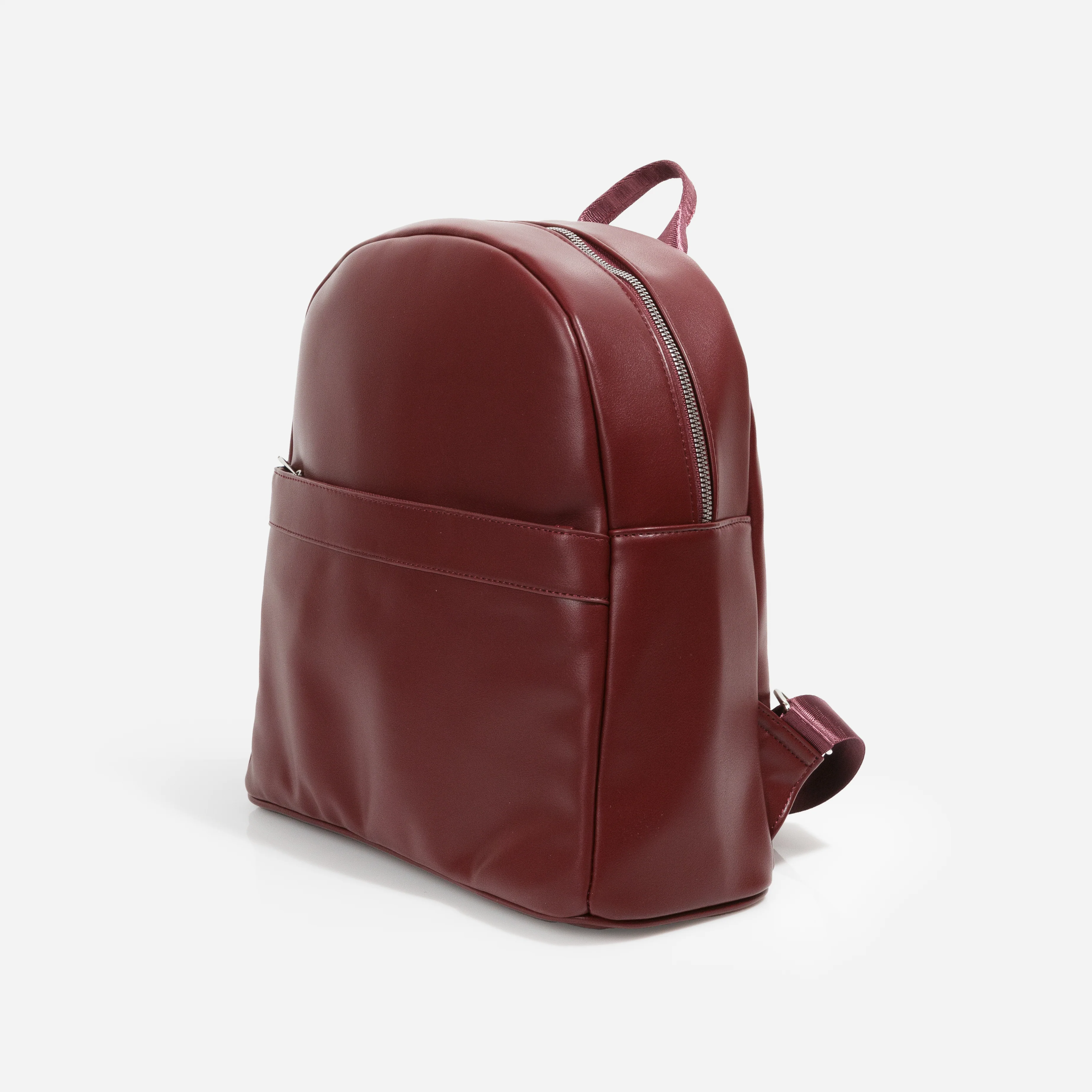 Sac à dos rouge vin avec sangles en nylon - Image 2