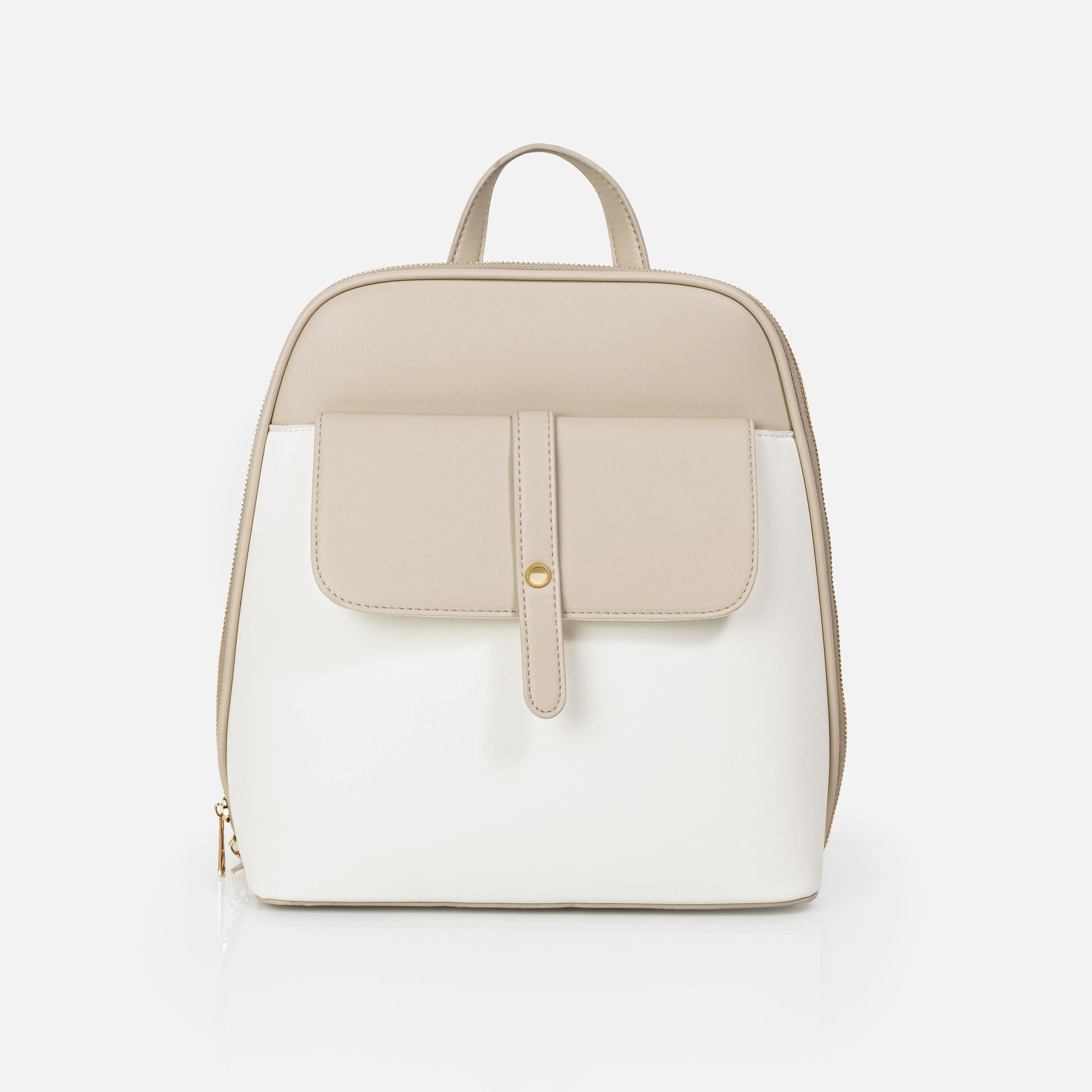 Sac à dos ivoire et beige en PU