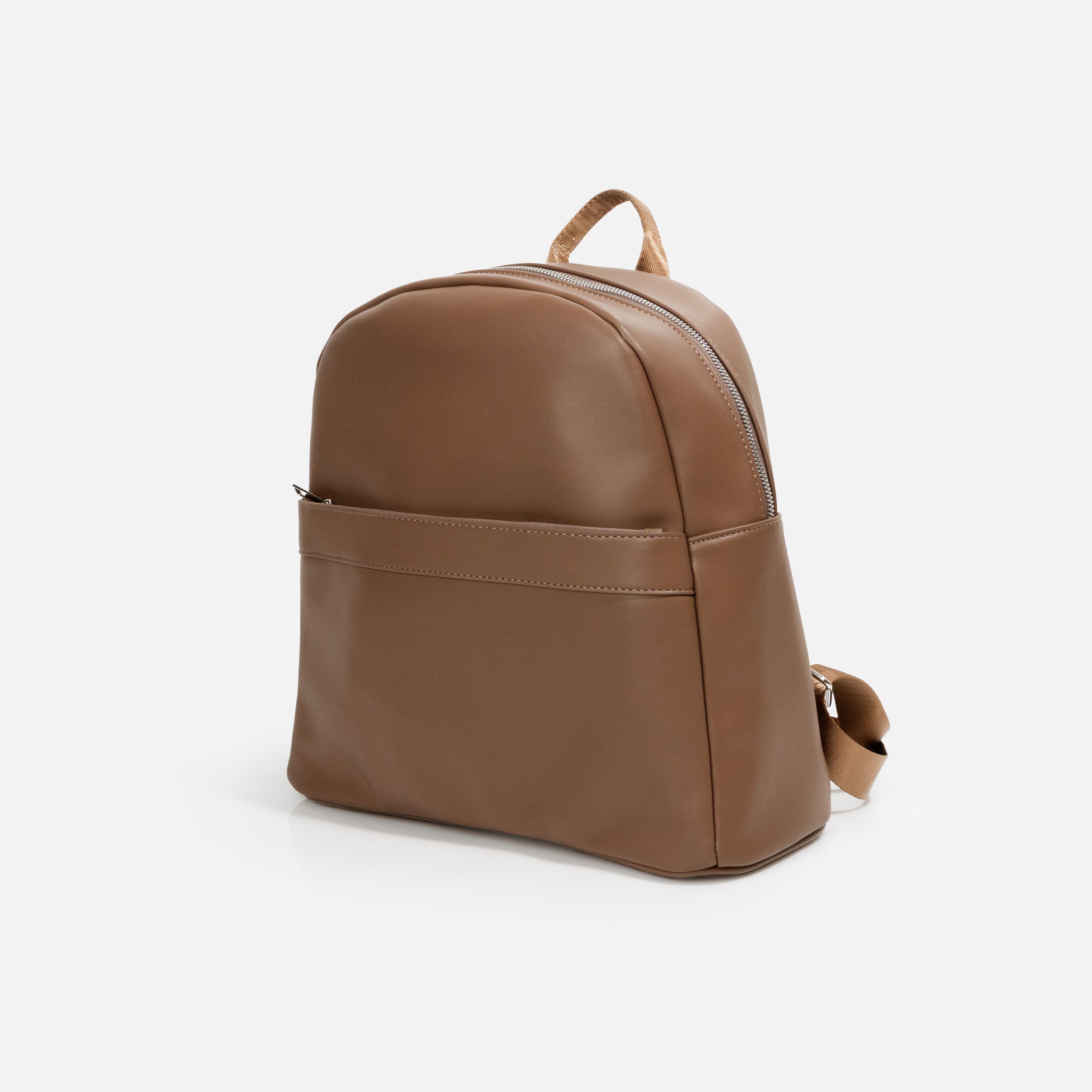Sac à dos brun pâle avec sangles en nylon - Image 2