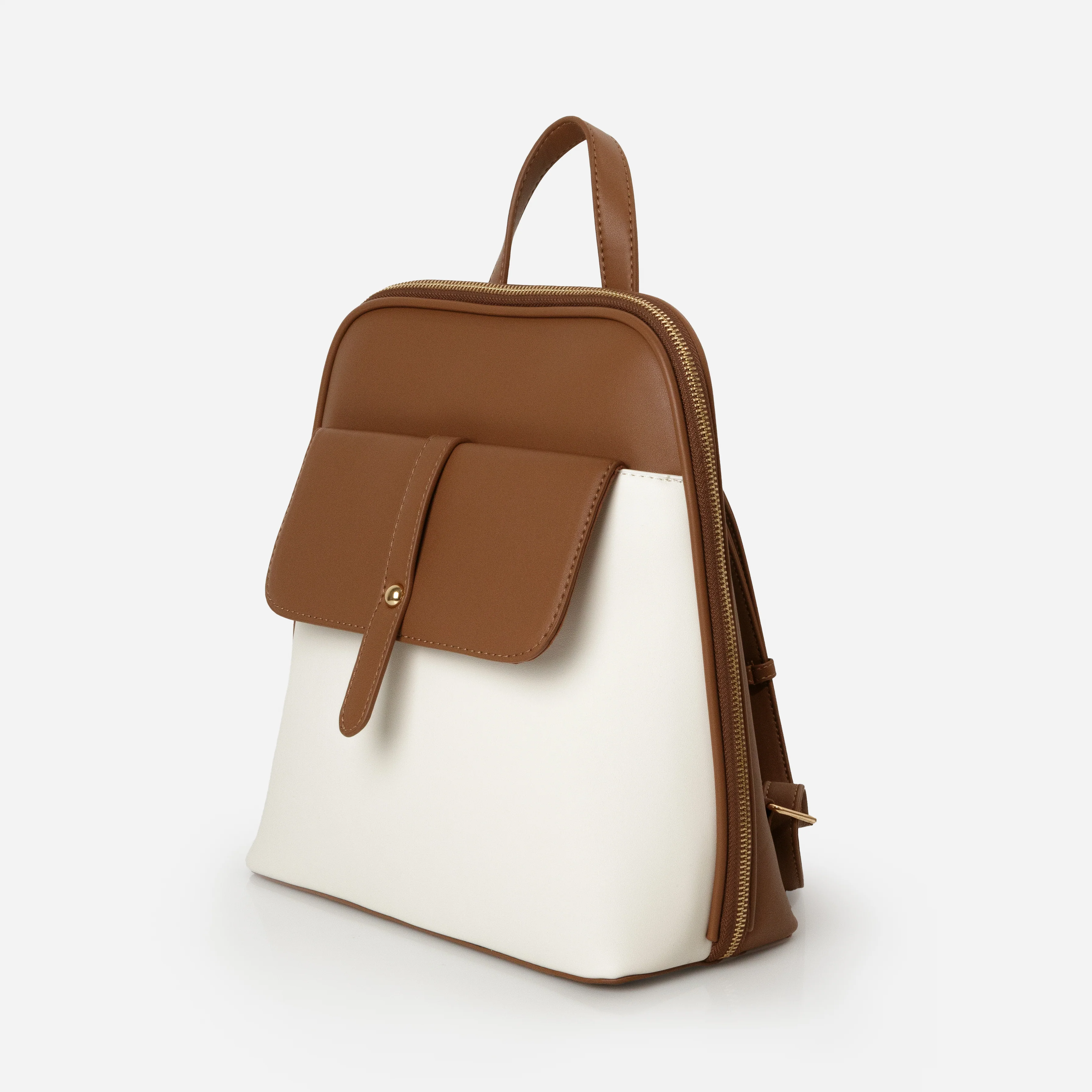 Sac à dos ivoire et caramel - Image 2