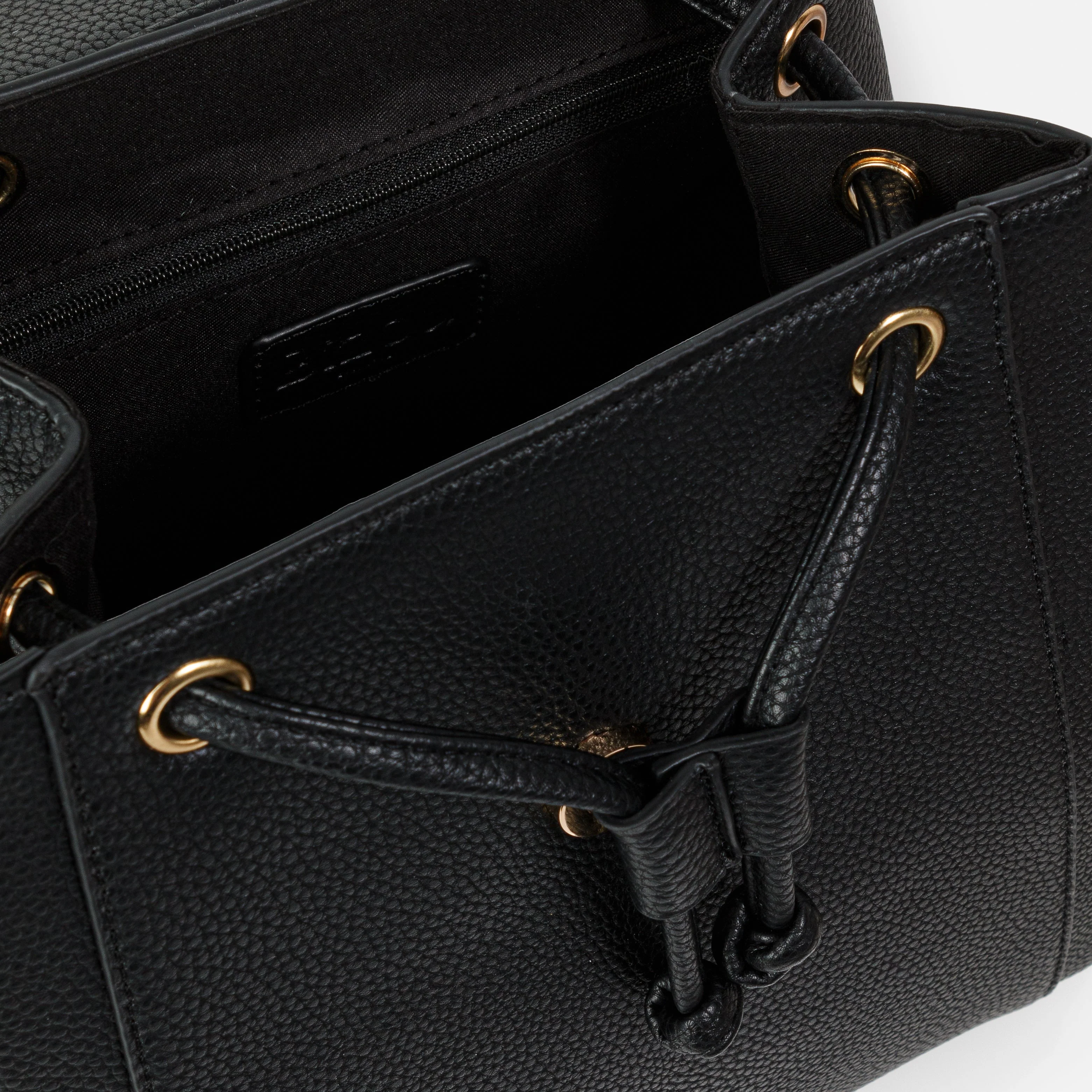 Sac à dos noir à bouton à pression en PU - Image 4