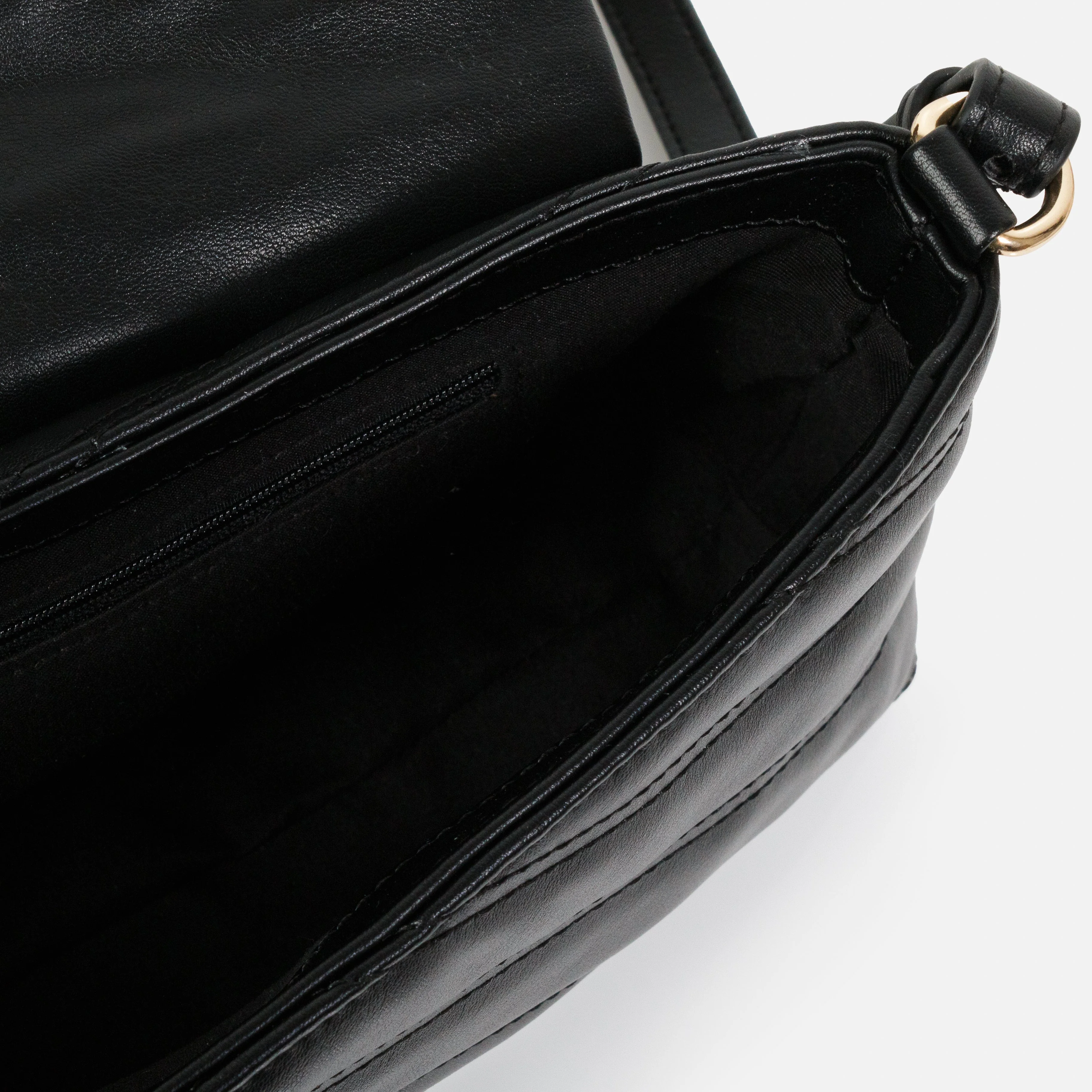 Sac à main bandoulière noir en PU matelassé - Image 3