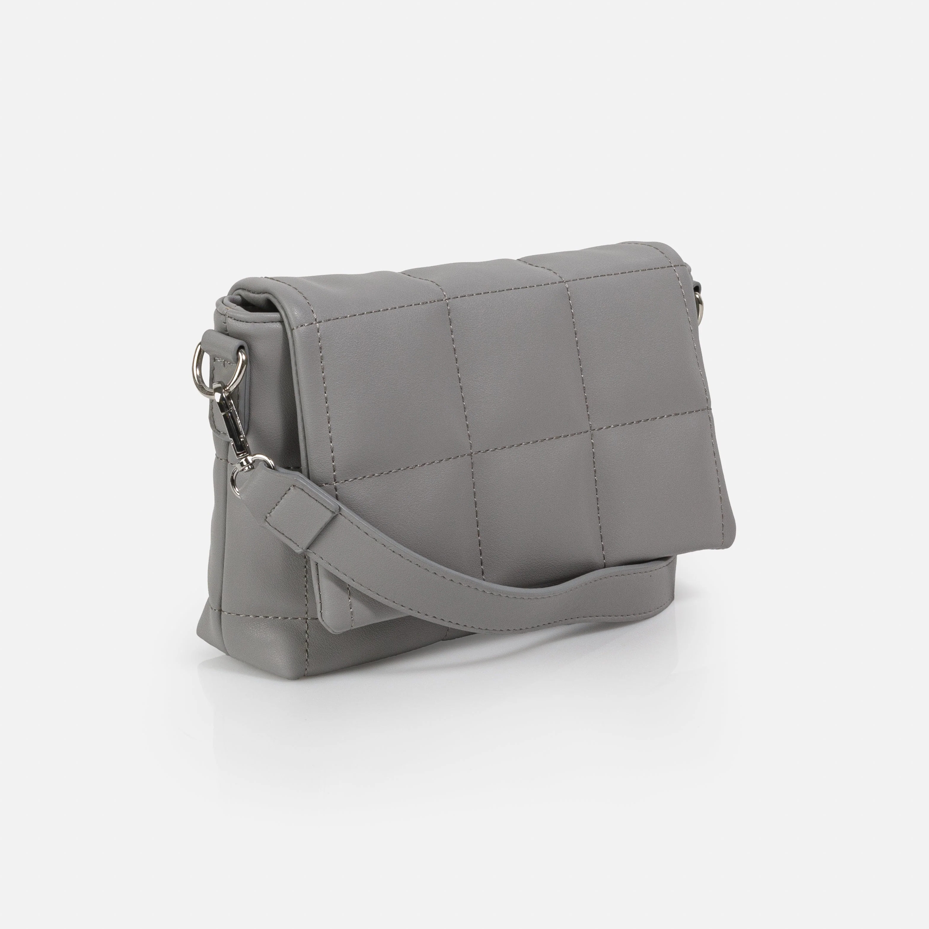 Sac à main bandoulière gris matelassé en PU - Image 3