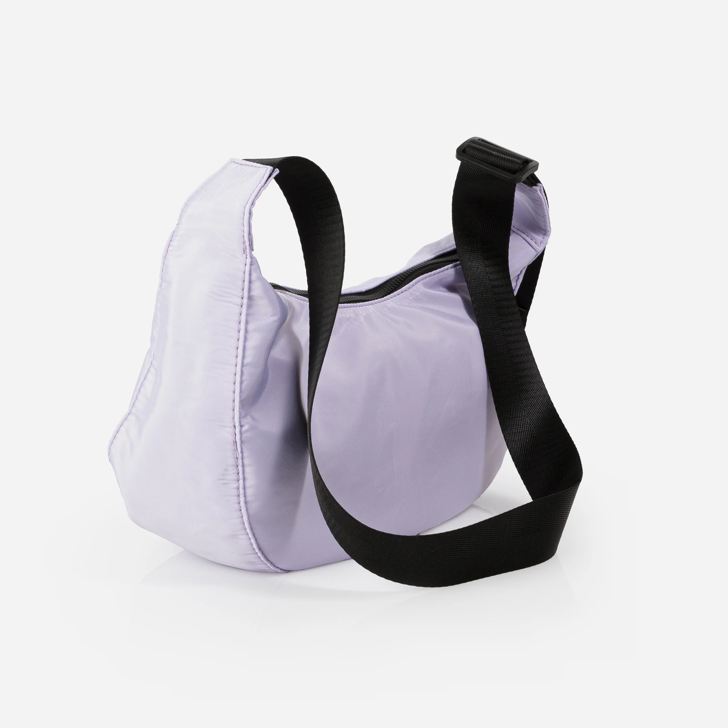 Sac à main croissant de lune lilas en toile - Image 2