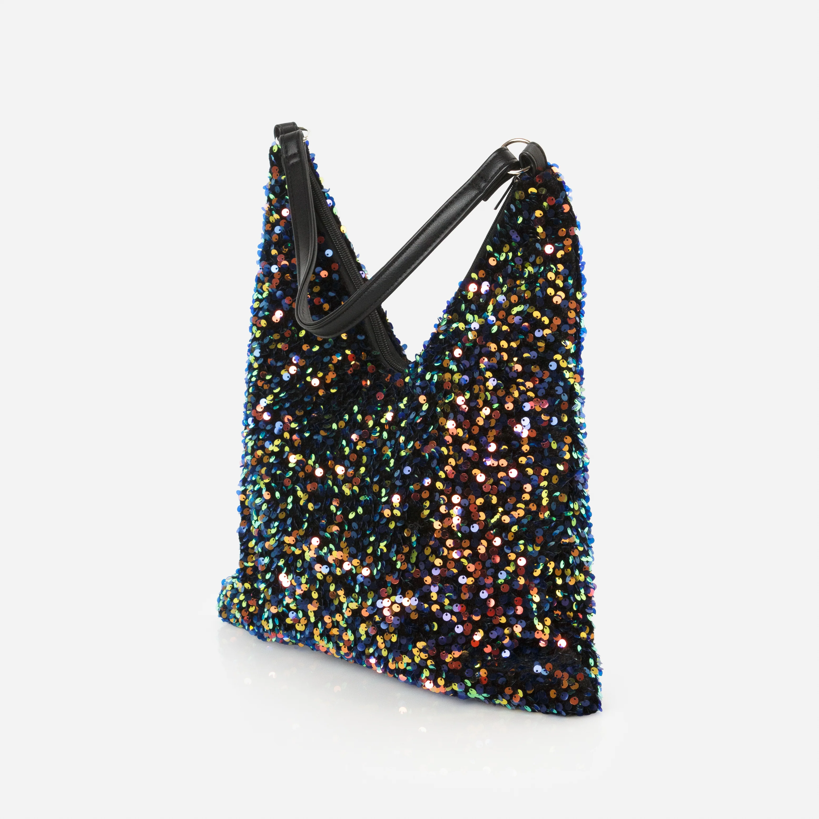 Sac à main à paillettes marine et iridescentes - Image 2