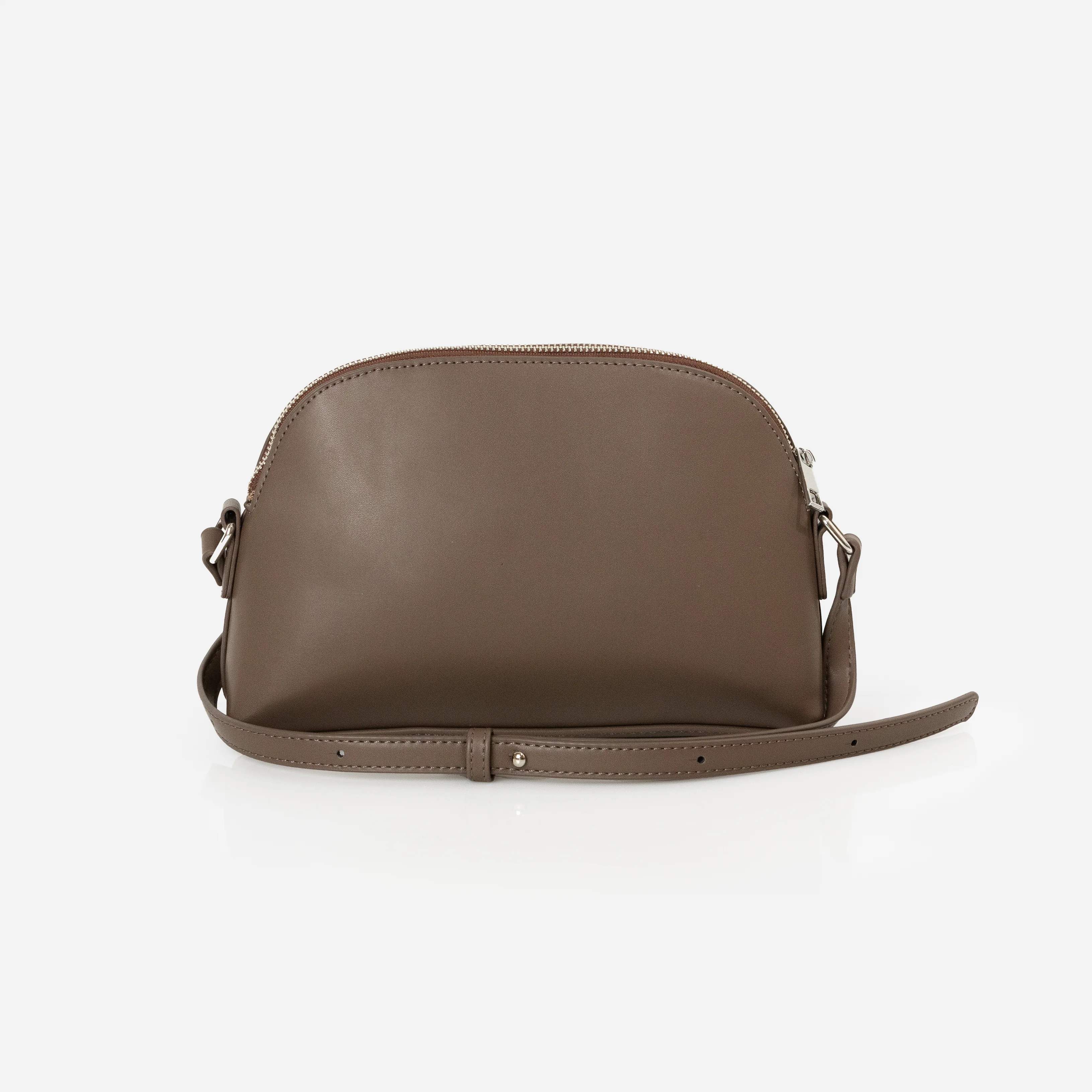 Sac bandoulière taupe avec couture avant - Image 3