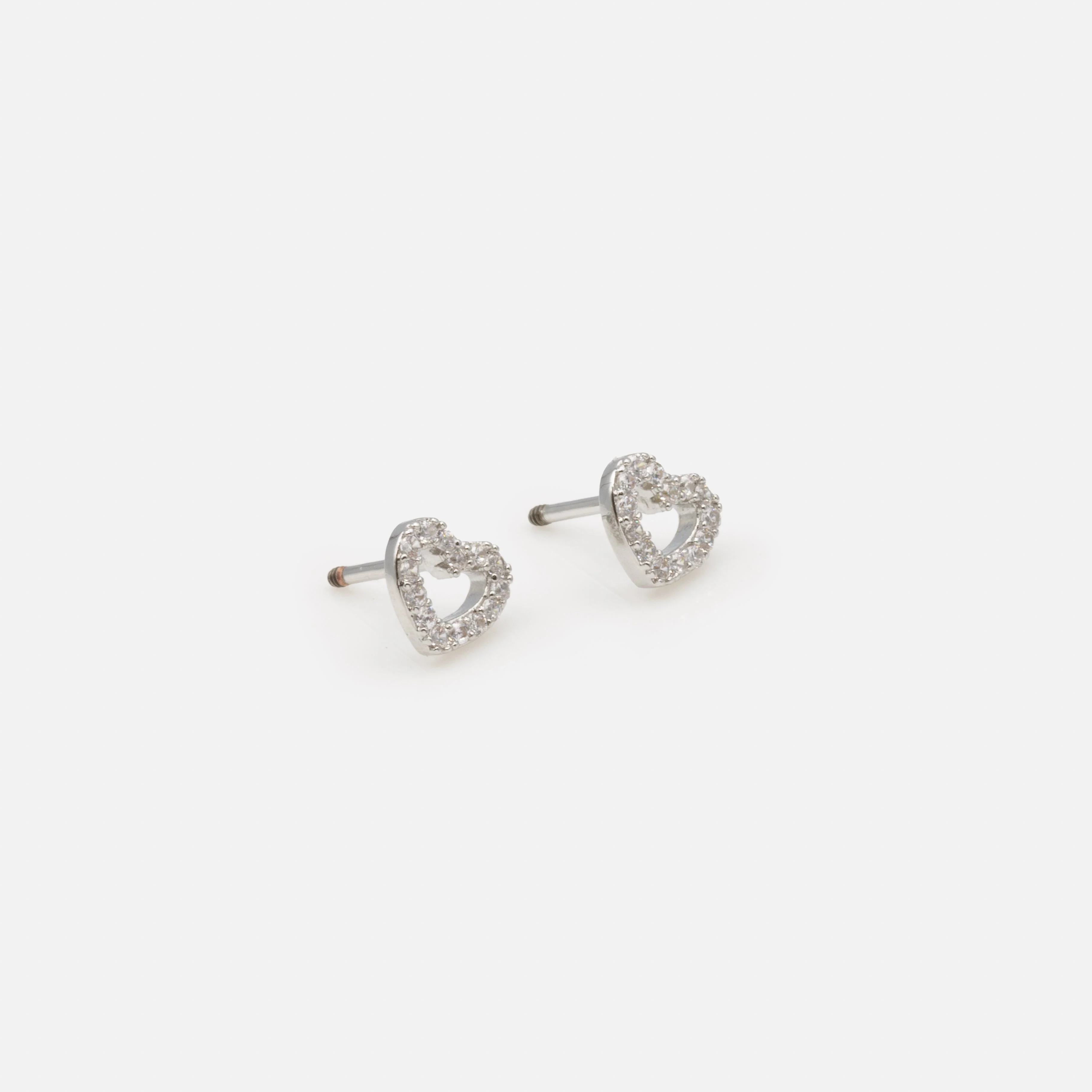 Trio de boucles d'oreilles cœurs noirs et argentés en acier inoxydable - Image 3