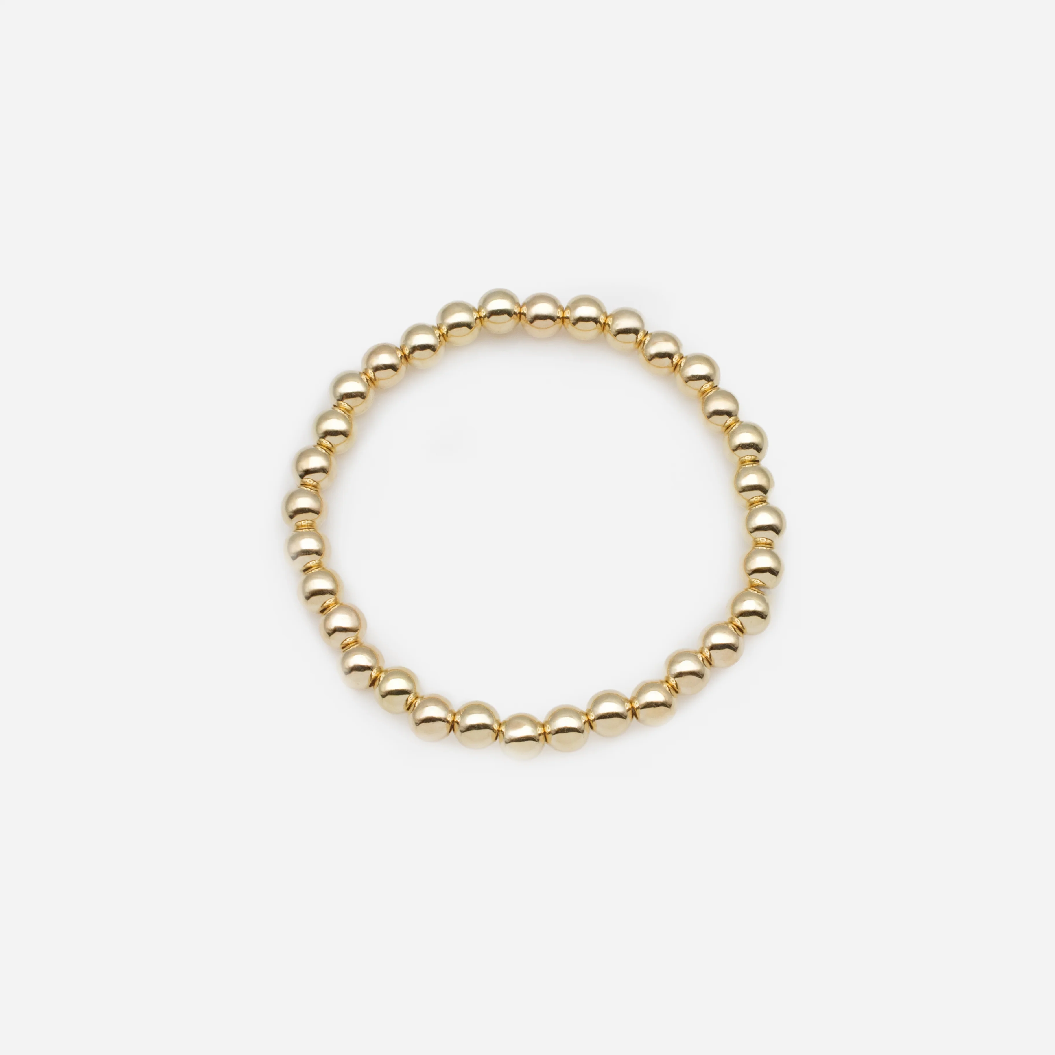 Trio de bracelets élastiques avec billes noires et dorées - Image 3