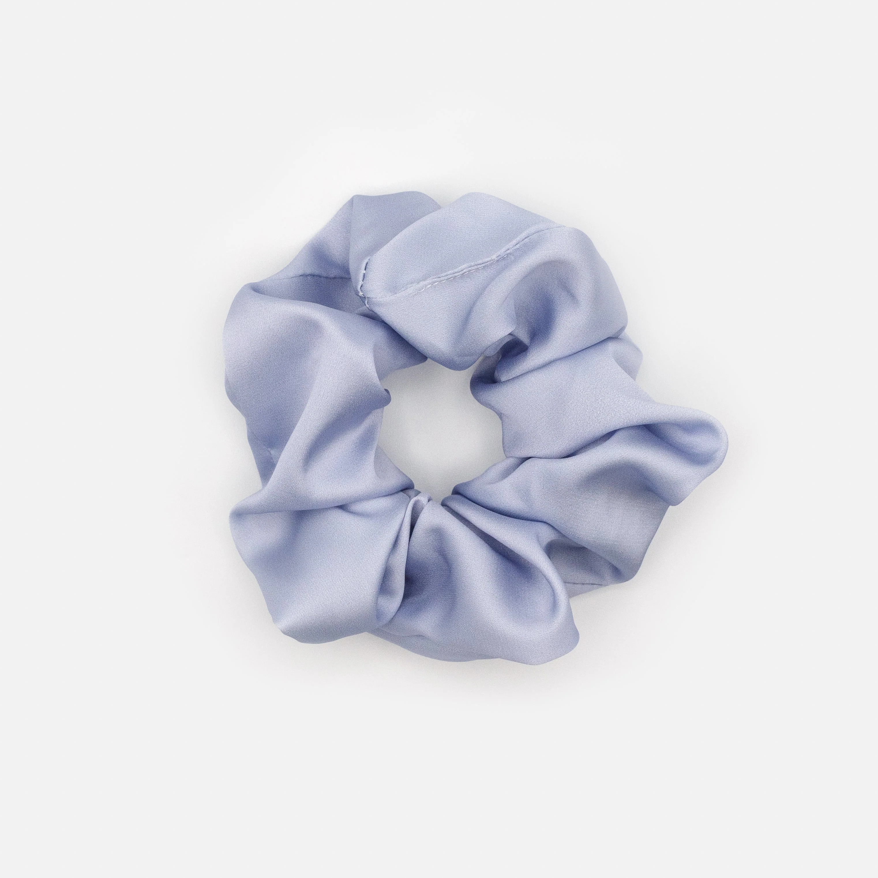 Trio de chouchous satinés bleu pâle, mauve foncé & à motif - Image 2
