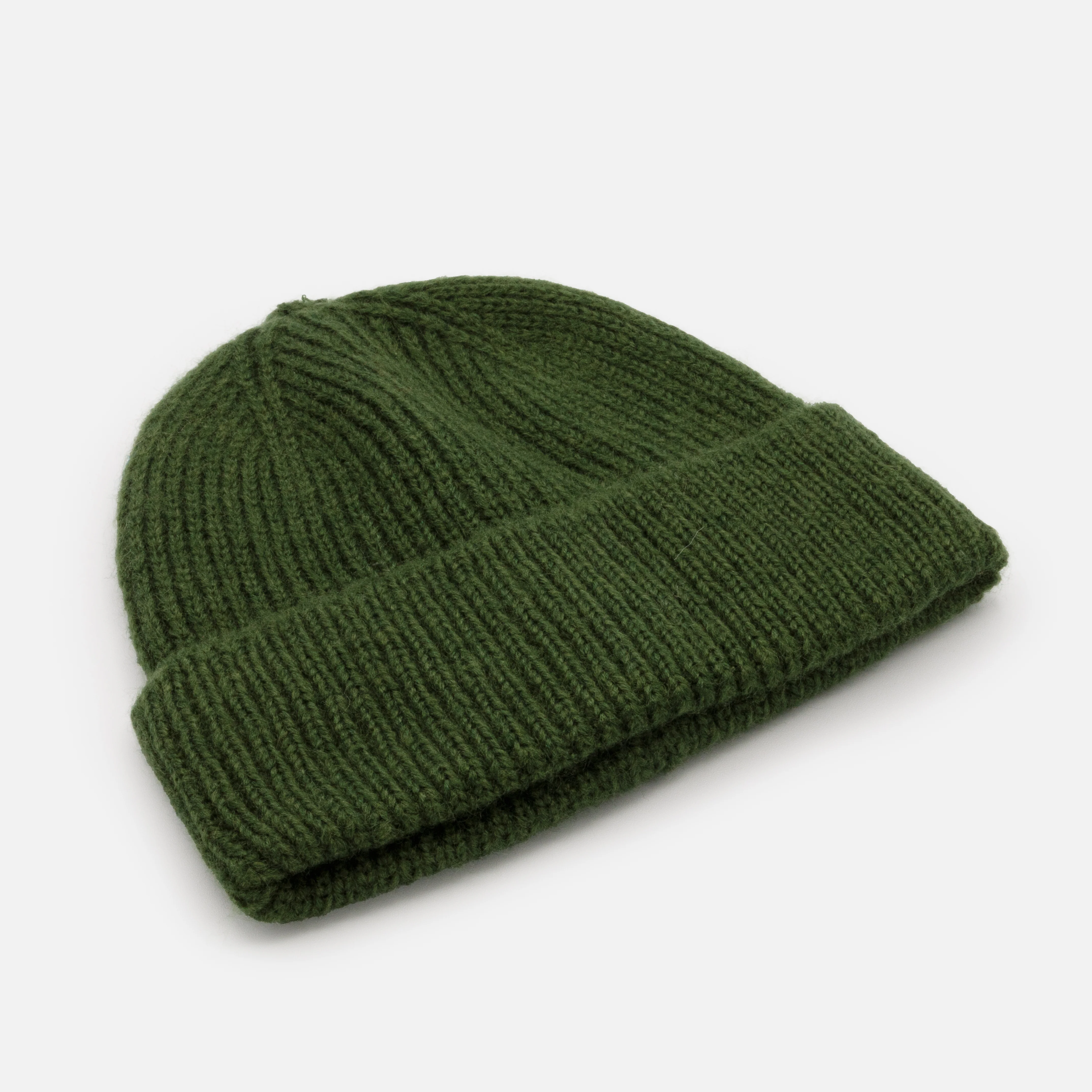 Tuque vert kaki en tricot à petites mailles - Image 2